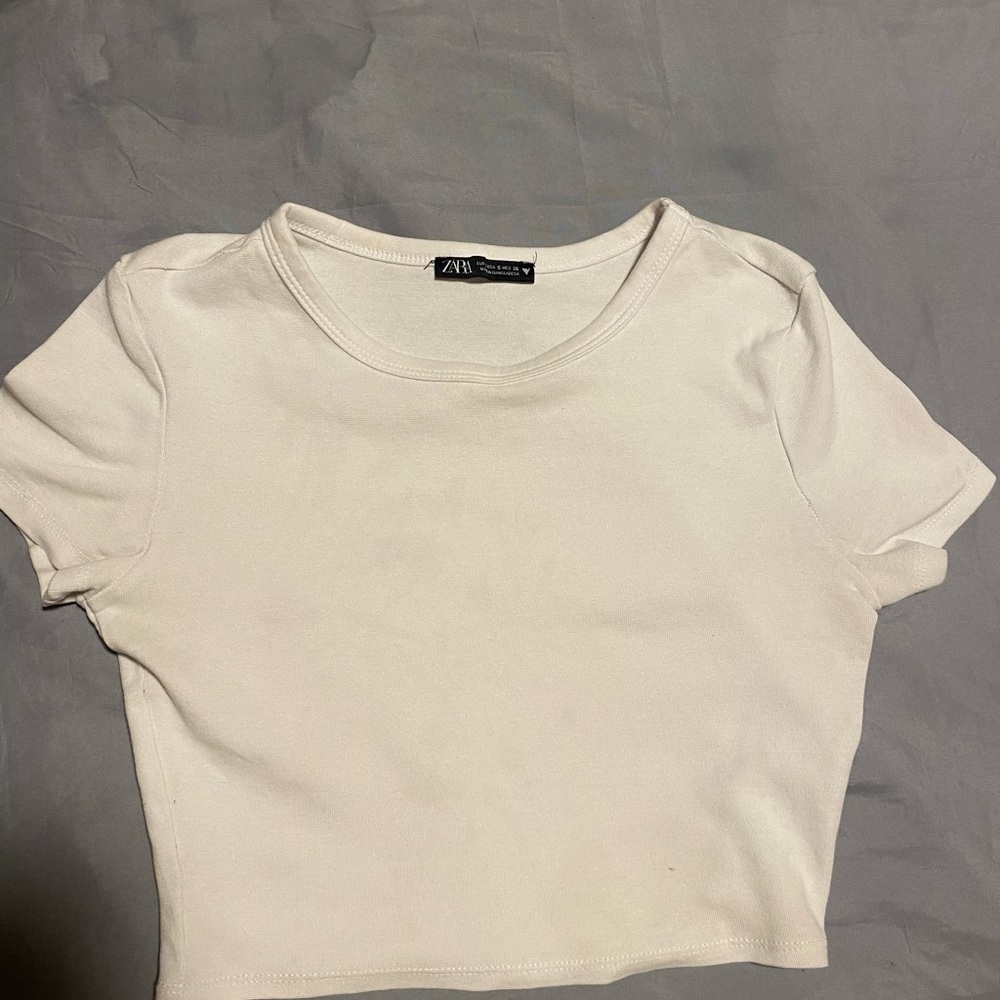 Zara Cream Short Sleeve Tee